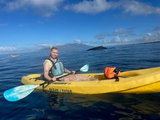 lady kayaking in south maui